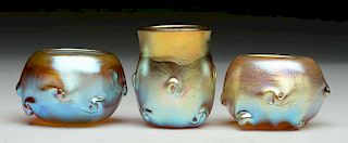Lot of 3: Signed Tiffany Glass Pieces.