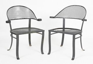 Pair of Mid Century Iron Garden Chairs