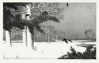 Original Wengenroth Lithograph - Snow Fields, 1975.