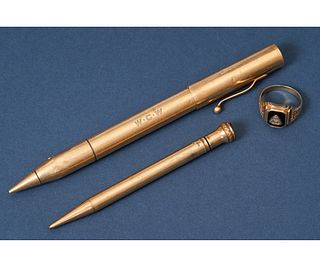 TWO 14K GOLD PENS