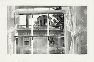 Original Wengenroth Lithograph - Window in Wiscasset, 1946.