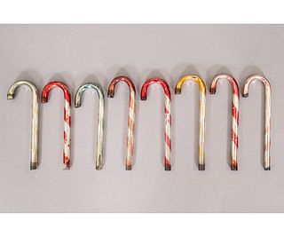GLASS CANDY CANE ORNAMENTS