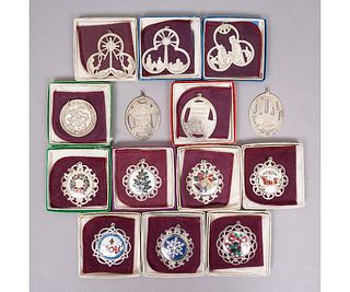 LUNT STERLING SILVER CHRISTMAS ORNAMENTS