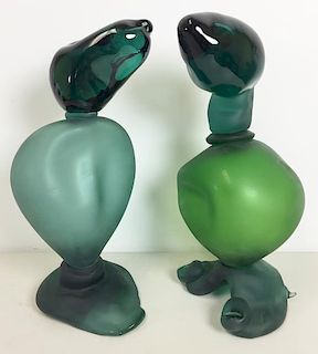 Pair of Ebba Von Wachenfeldt Glass Sculptures.