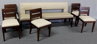 Contemporary Bench and Chair Set.