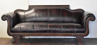 VICTORIAN STYLE LEATHER SOFA 