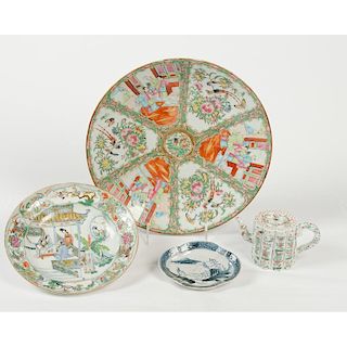 Chinese Export Rose Medallion Charger and Bowl, Plus
