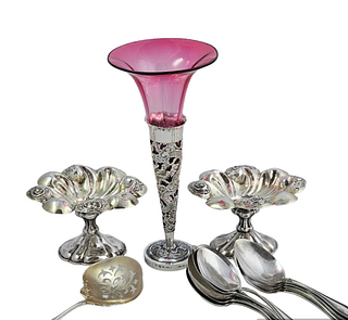 Grouping of Sterling Silver Decorative Table Items 