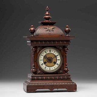 Shelf Clock with Carved Case