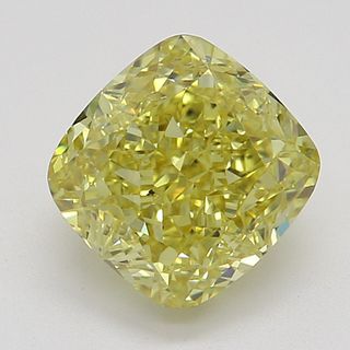 1.20 ct, Natural Fancy Intense Yellow Even Color, SI1, Cushion cut Diamond (GIA Graded), Appraised Value: $21,800 