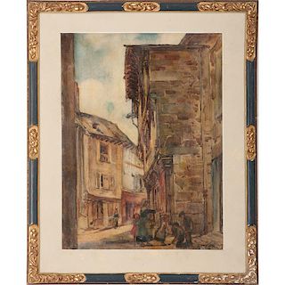 Continental Street Scene, Signed A. Crespin