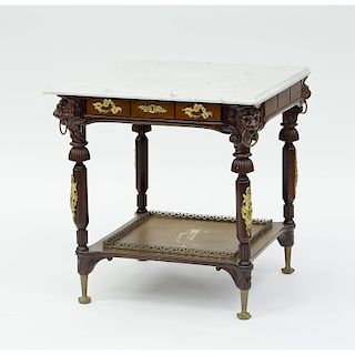 French Marble Top Side Table