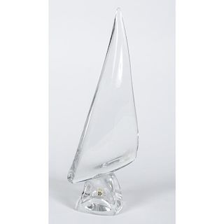 Daum Crystal Glass Sailboat