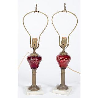 Cranberry Glass Lamps