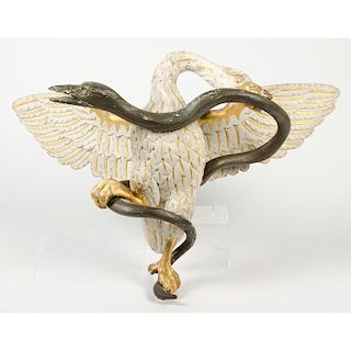 Folk Carved Eagle and Serpent