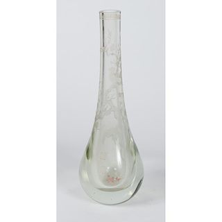 Chinese Etched Glass Vase