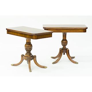 Pair of Duncan Phyfe style Game Tables