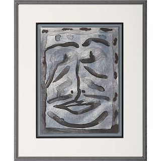 Abstract Lithograph of a Human Face