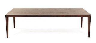A Rosewood Low Table, Height 16 3/8 x width 59 1/8 x depth 20 1/2 (closed).