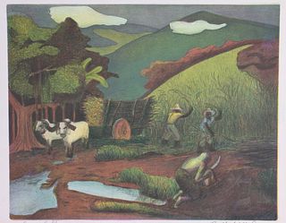 Buell Whitehead (1919 - 1993) "Cane Cutters"
