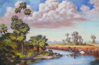 Samuel J Brocato (20th C.) Florida Painting