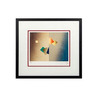 Artist Proof Geometric Abstraction Floating Squares