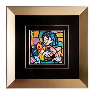Attributed to Romero Britto, Framed 3-D Mixed Media