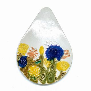 Bennington Vermont Pottery Flower Tear Drop Plaque