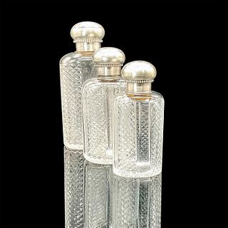 3pc Boin Taburet Vanity Glass Bottles with Sterling Silver