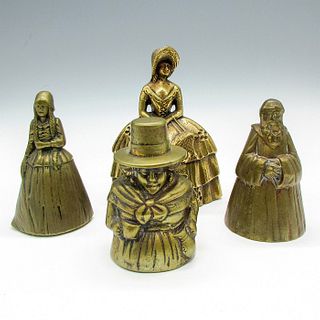 4pc Figural Vintage Brass Bells