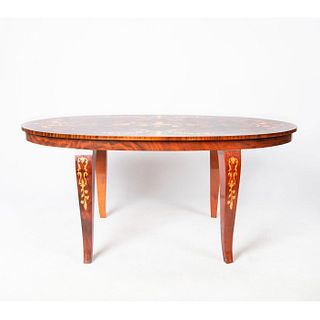 Italian Marquetry Lacquered Wood Coffee Table
