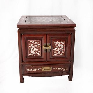 Chinese Rosewood and Mother of Pearl Inlay End Table