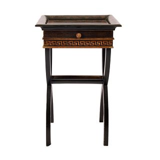 Vintage Black Lacquer Grecian Style Table