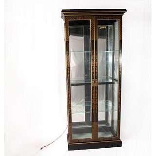Chinese Black Lacquer Mirror Display Case