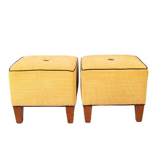 Pair of Contemporary Minimalist Style Poufs