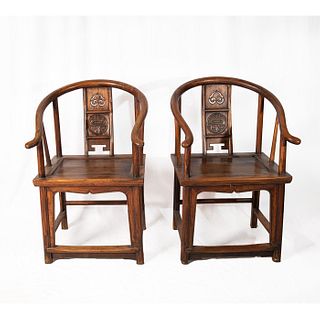 Pair of Antique Chinese Wooden Chairs