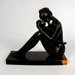 Figural Bronze Sculpture, Mother with Child