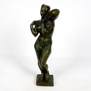 Bronze Sculpture, Nude Woman Signed