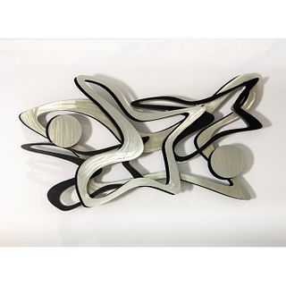 Contemporary Handcrafted Metal Wall Sculpture, Rave