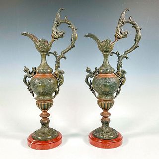 Pair of Renaissance Revival Dragon Ewer Sculptures