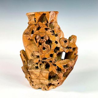Antique Carved Soapstone Vase