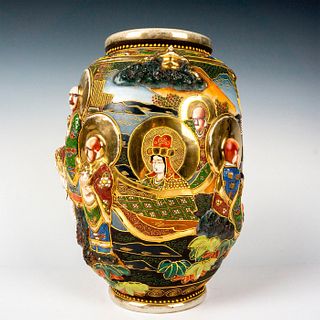 Antique Japanese Satsuma Figural Vase