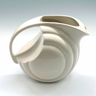 Hall Pottery White Streamline Disc Pitcher 1338