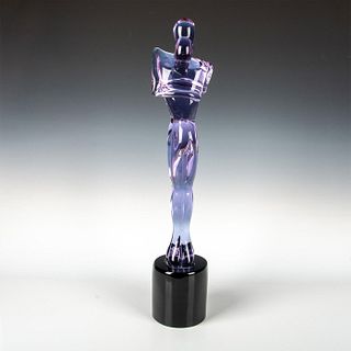 Purple Lilac Glass Art Sculpture, Embracing Lovers