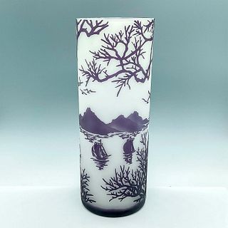 Vintage Cameo Glass Landscape Vase