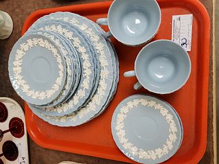 TRAY 20 PC. WEDGWOOD EMBOSSED QUEENSWARE