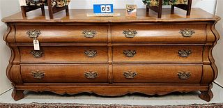 HENREDON TOWN & COUNTRY BOMBE 6 DRAWER CHEST 32"H X 75"W X 19"D
