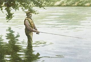 Daniel Loge (b. 1954) River Fisherman