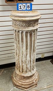PLASTER FLUTED COLUMN W/MARBLE TOP 44-1/2"H X 15-1/2"DIAM