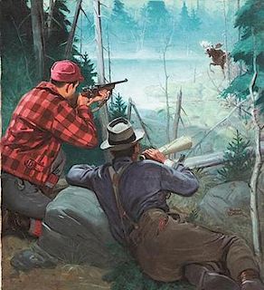Rudolph Belarski (1900-1983) Moose Hunting